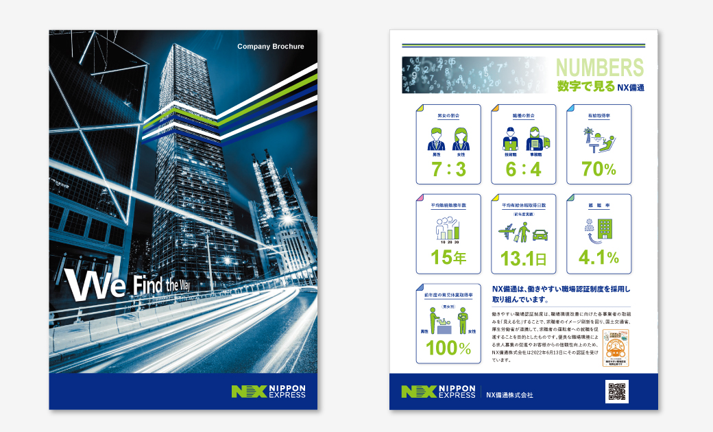 会社案内と採用案内のデザイン