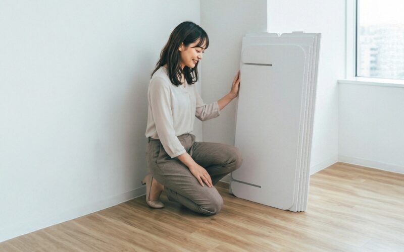 楽展キットを分解して収納する様子