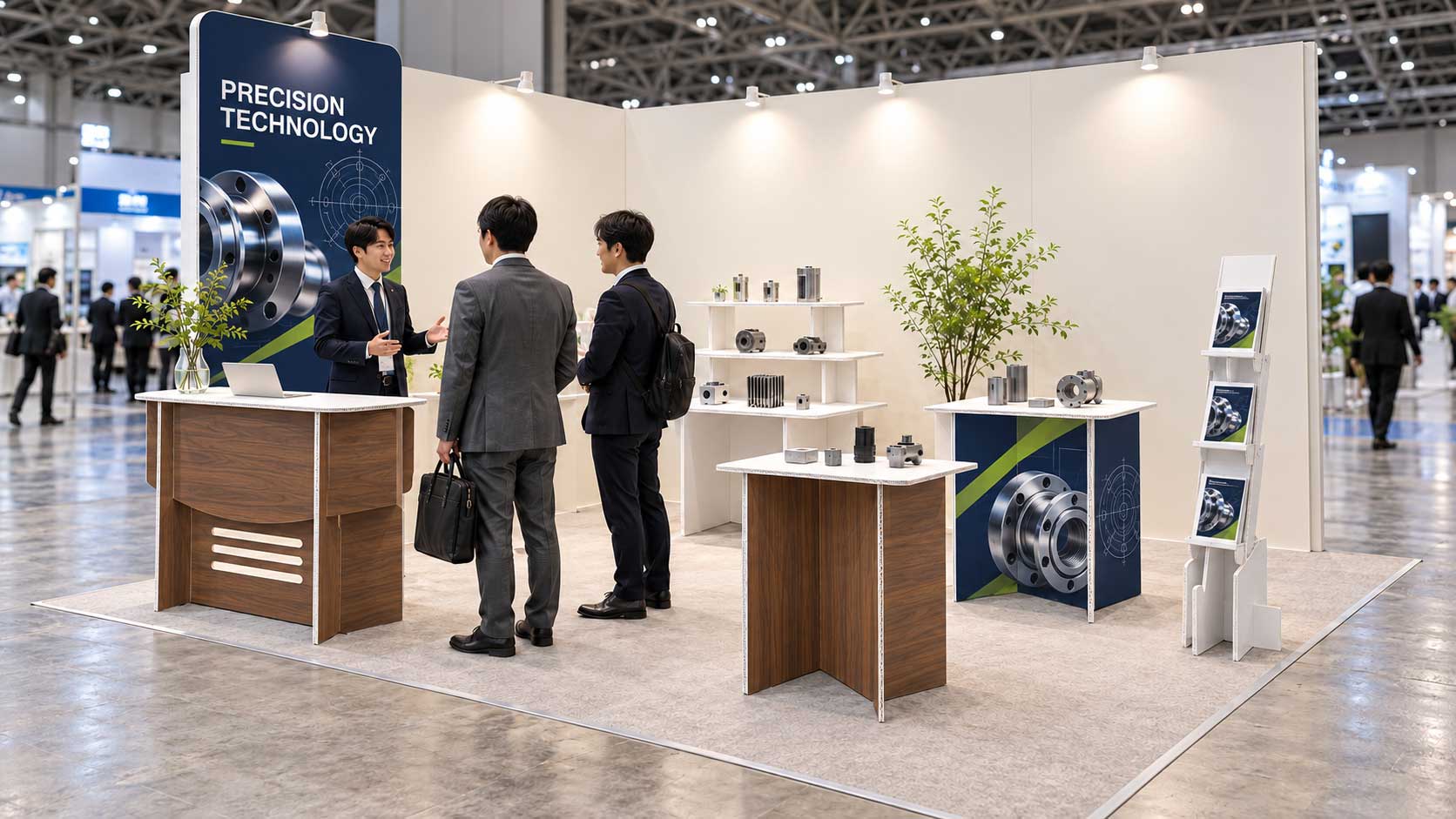 楽展キットを使ったビジネス展示会のブース装飾イメージ（印刷あり）