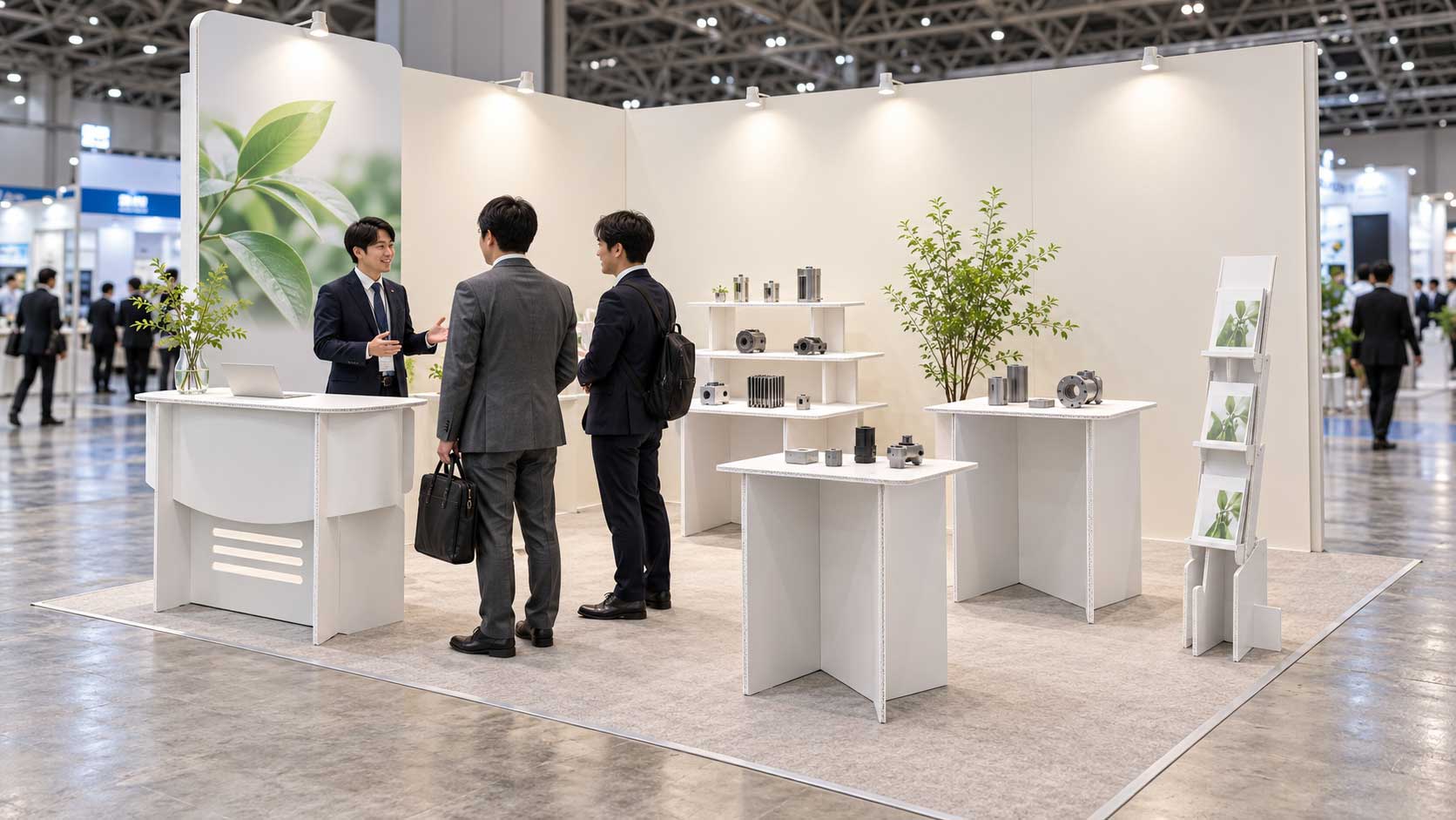 楽展キットを使ったビジネス展示会のブース装飾イメージ